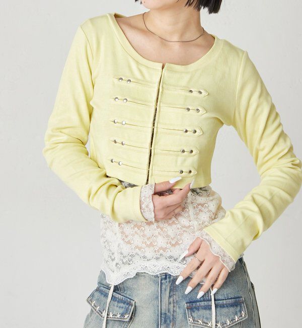  「【WEB限定サイズあり】ナポレオンショートトップス」|Tシャツ・カットソー|イエロー