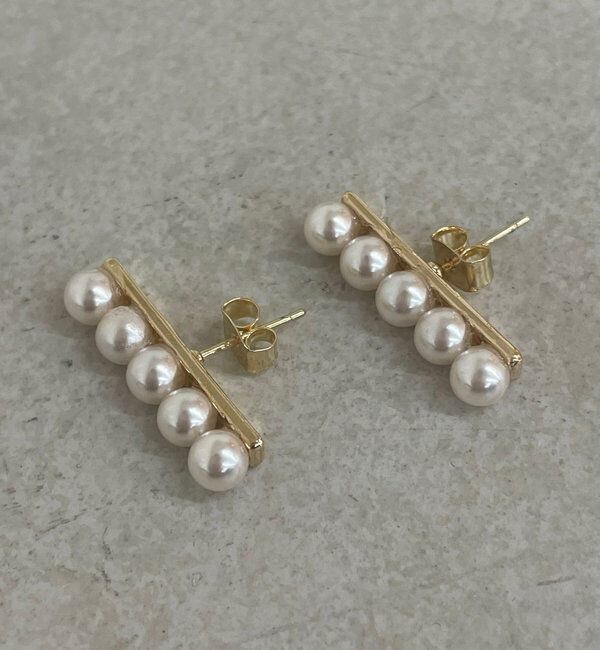  「【WEB限定】パールラインピアス」|ピアス|