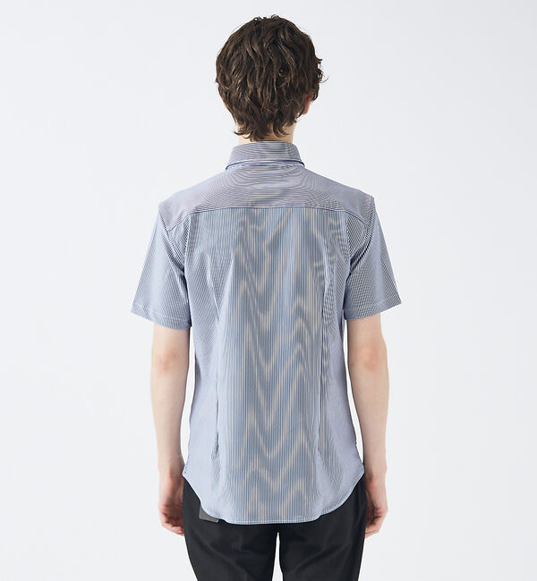 ABAHOUSE「【FLEX】ナロウストライプ 半袖シャツ/ジャージシャツ」|シャツ・ブラウス|