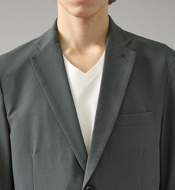 ABAHOUSE「【セットアップ対応】SOLOTEX シアサッカー ジャケット / ストレッチ 通」|テーラードジャケット|