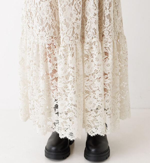 Rouge vif「バイカラーリボン レースワンピース」|ワンピース|