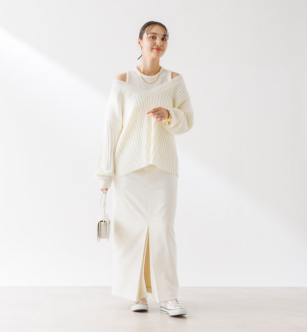 Rouge vif「ウエスト切り替えスリットスカート」|スカート|