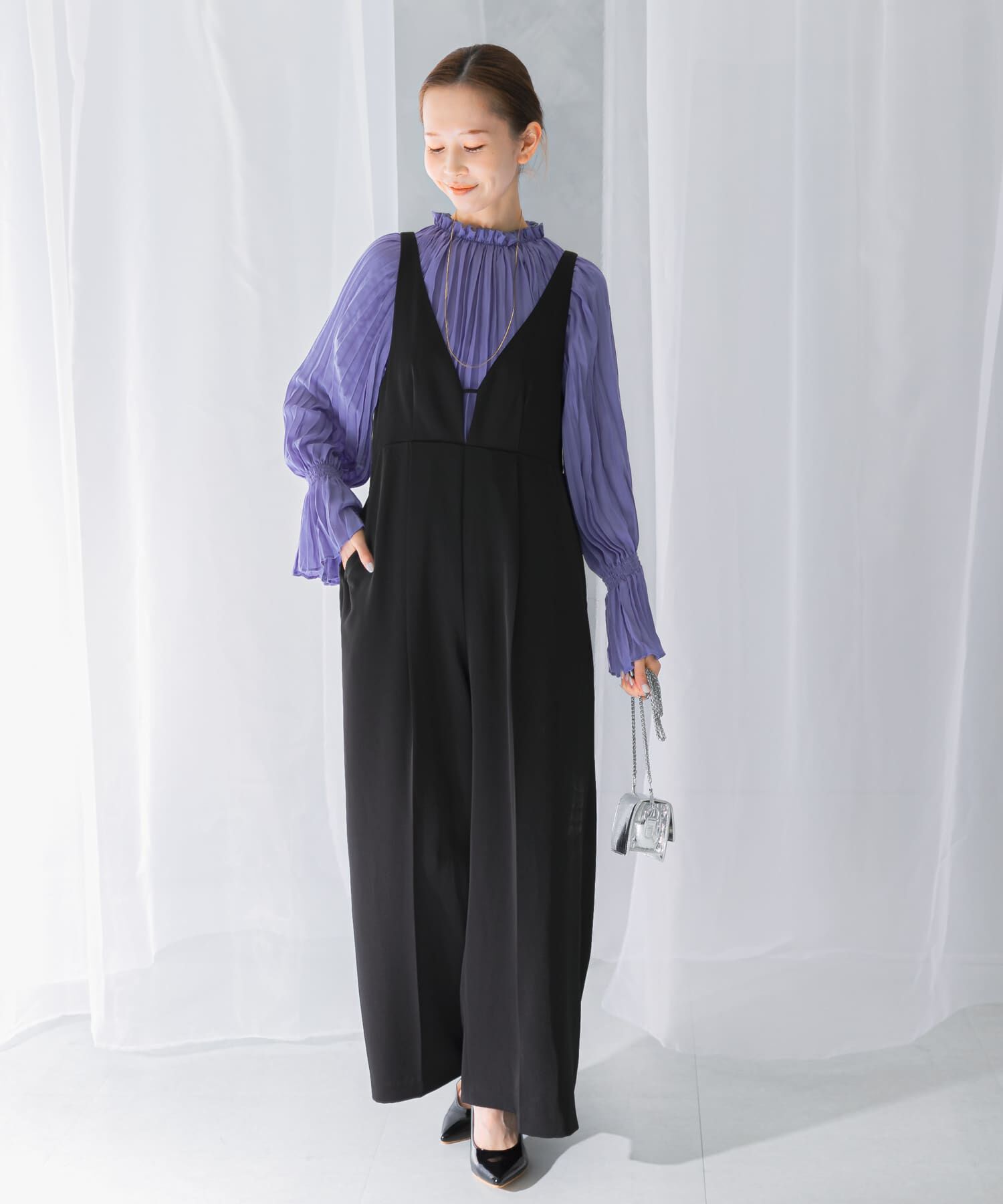 URBAN RESEARCH ROSSO「ワイドパンツデザインオールインワン」|スカート|