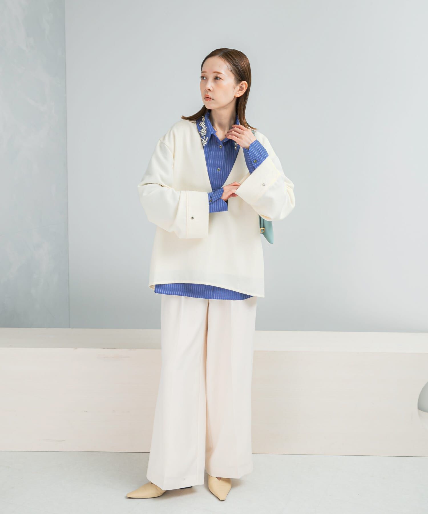 URBAN RESEARCH ROSSO「ツイード深Vネックプルオーバー」|シャツ・ブラウス|