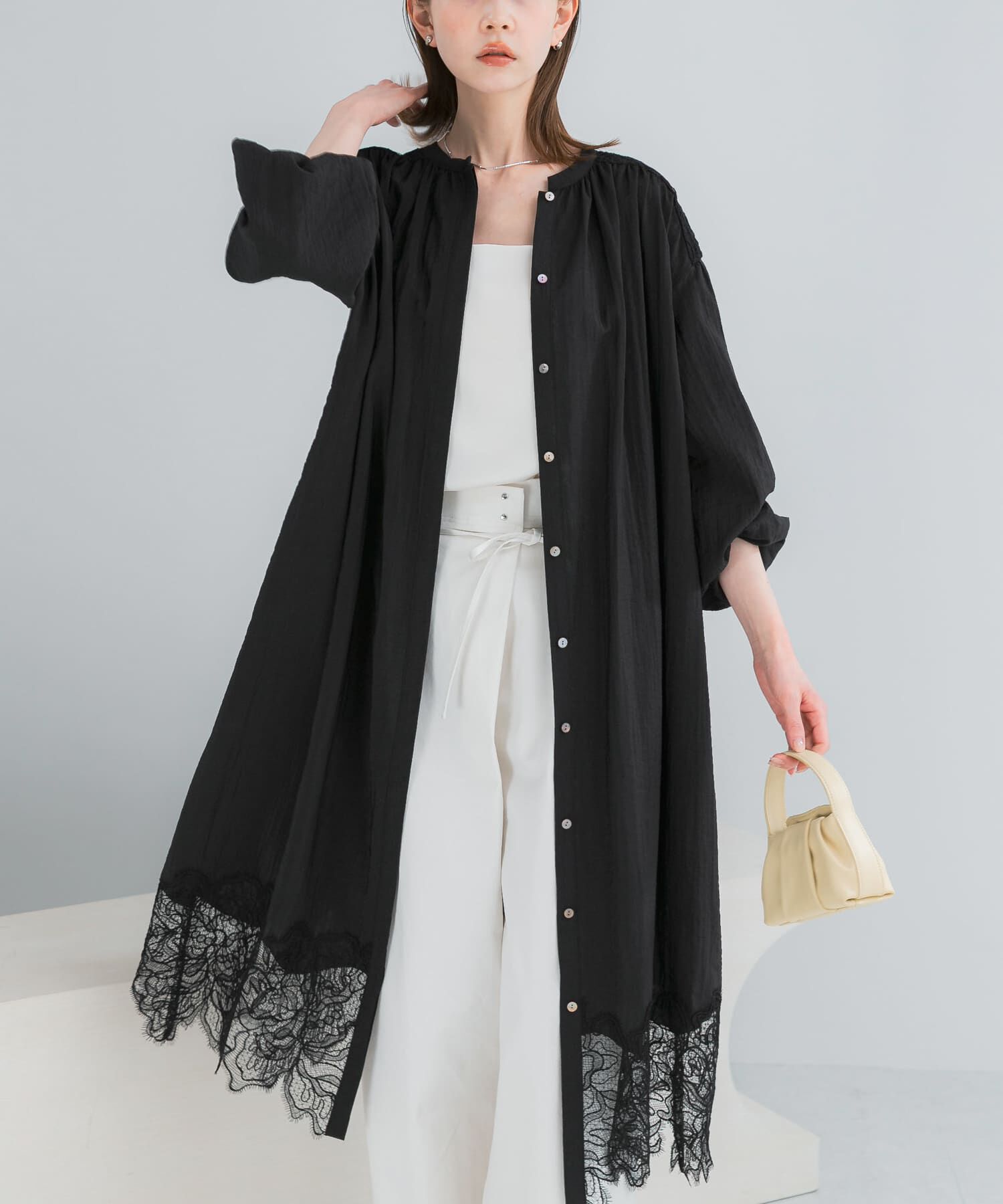 URBAN RESEARCH ROSSO「レース切り替えガウンワンピース」|ワンピース|