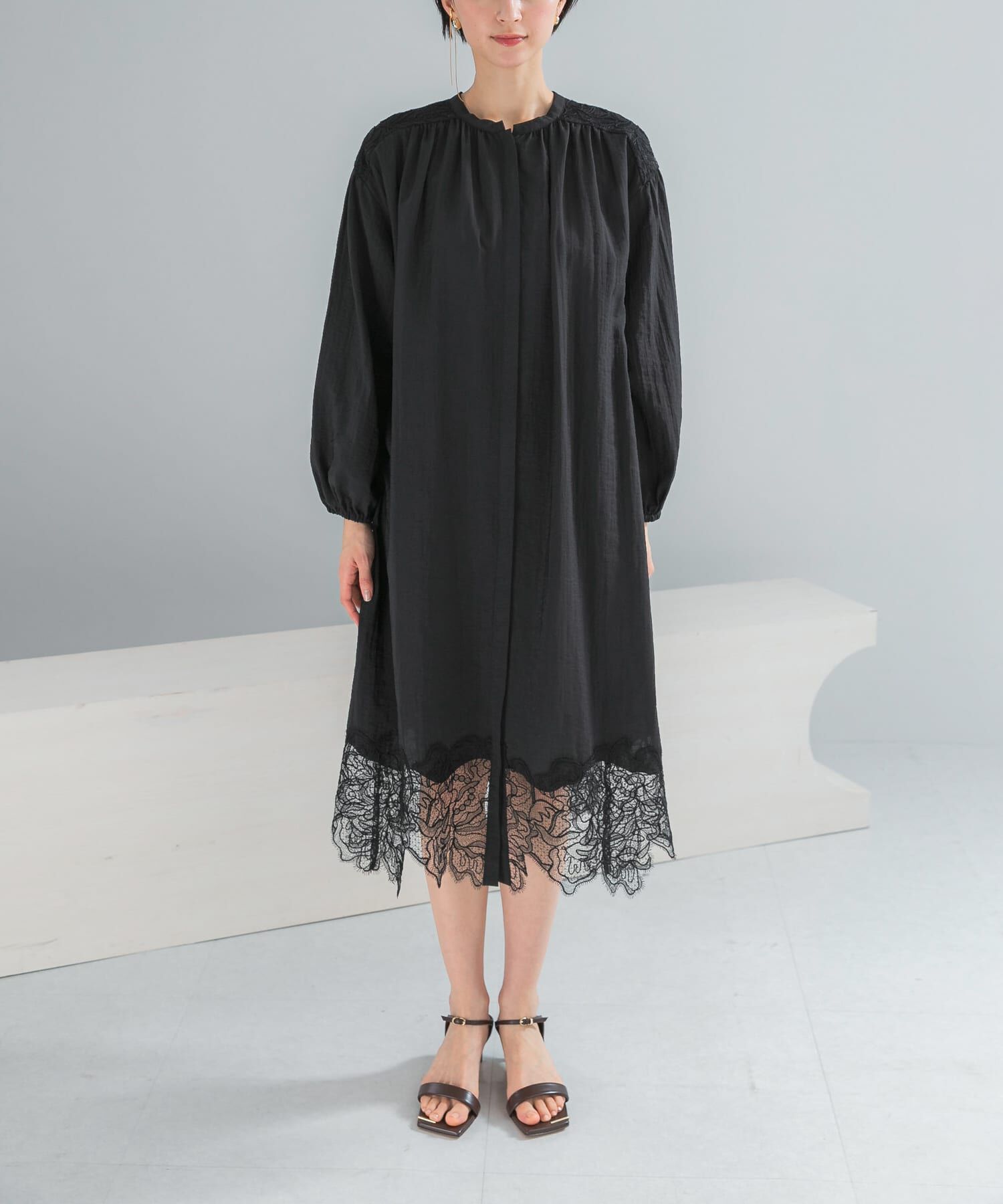 URBAN RESEARCH ROSSO「レース切り替えガウンワンピース」|ワンピース|