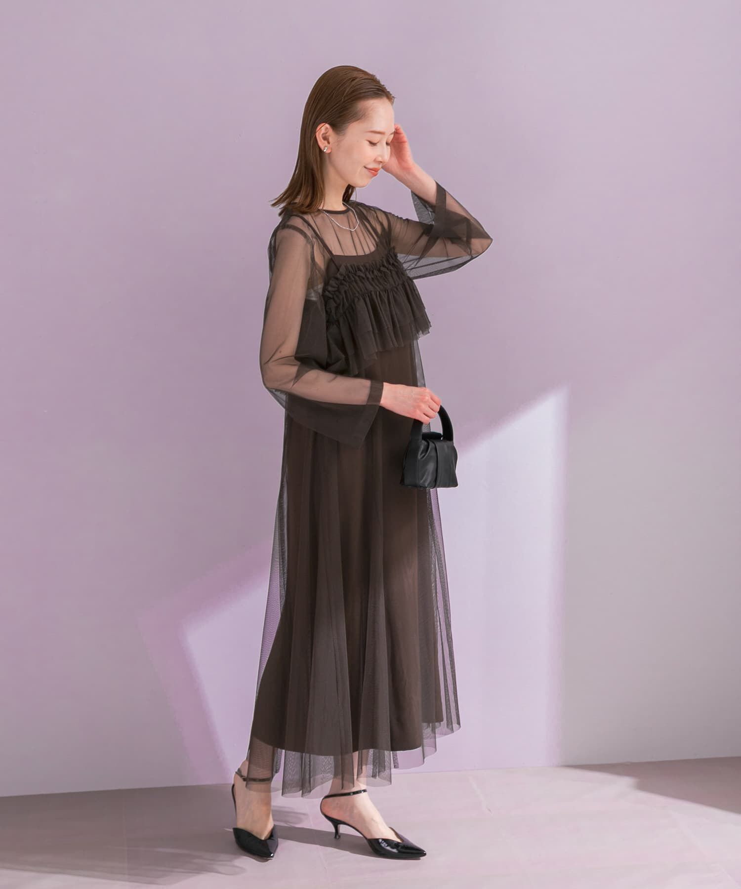 URBAN RESEARCH ROSSO「チュールキャミソールsetドレス」|ワンピース|