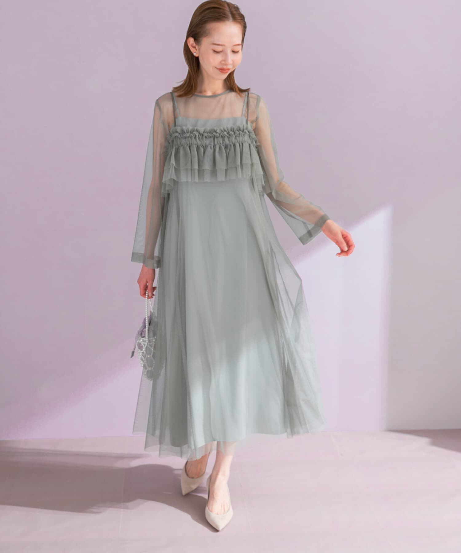 URBAN RESEARCH ROSSO「チュールキャミソールsetドレス」|ワンピース|