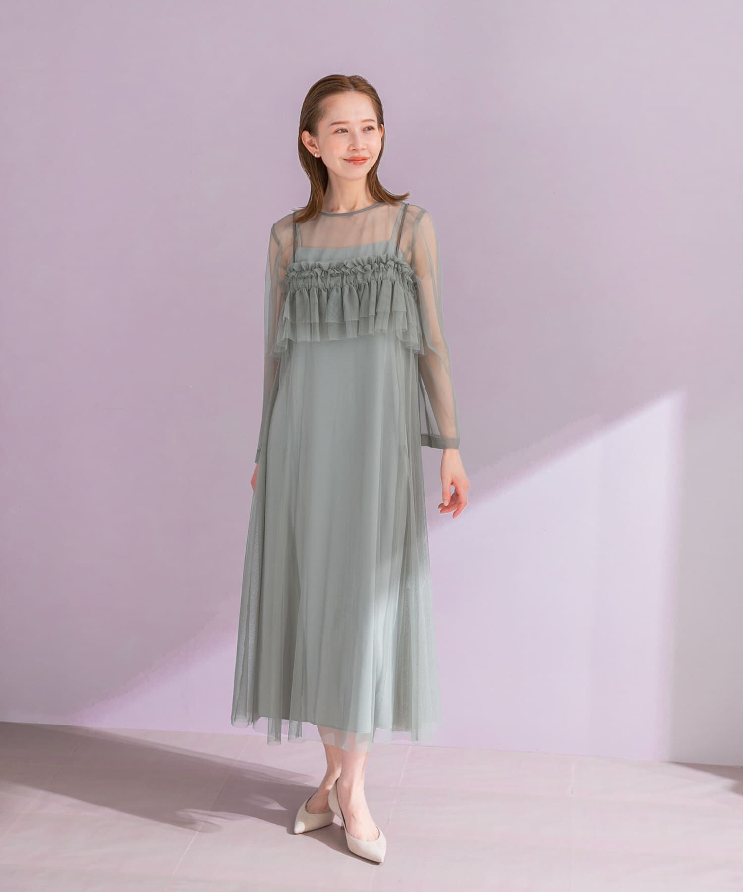 URBAN RESEARCH ROSSO「チュールキャミソールsetドレス」|ワンピース|