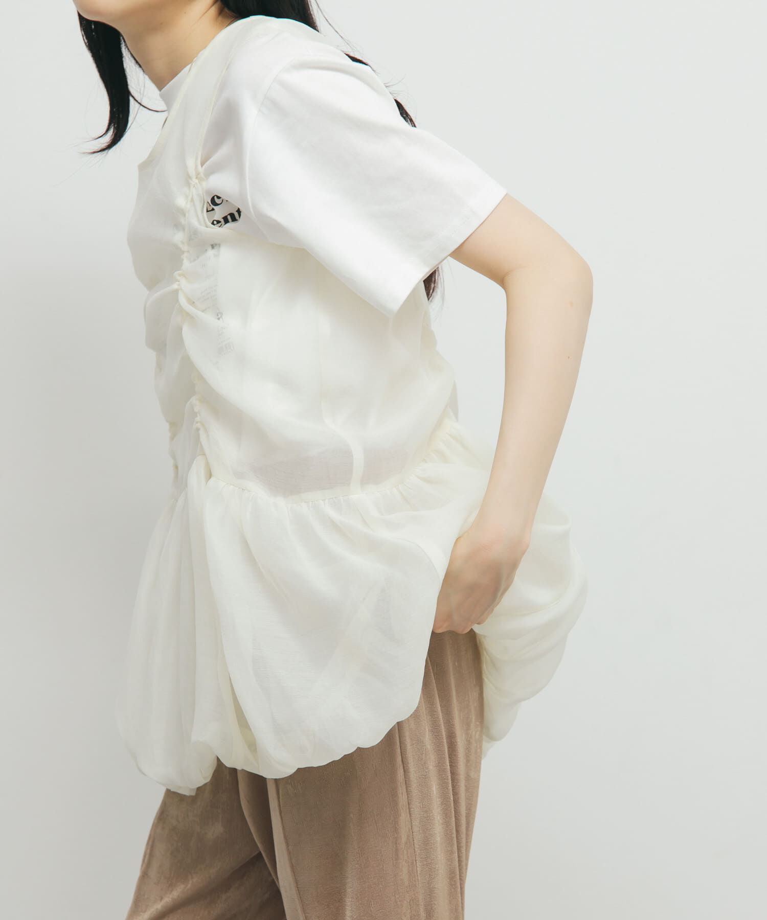  「ドロストバルーンスリーブレストップス」|チュニック|