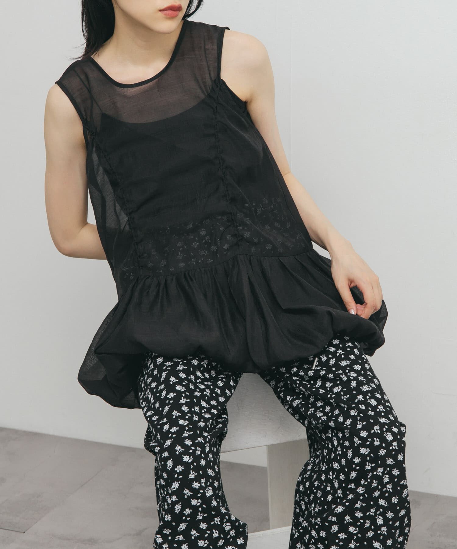  「ドロストバルーンスリーブレストップス」|チュニック|