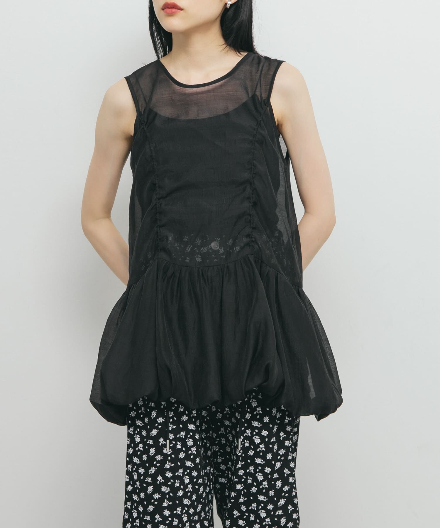  「ドロストバルーンスリーブレストップス」|チュニック|