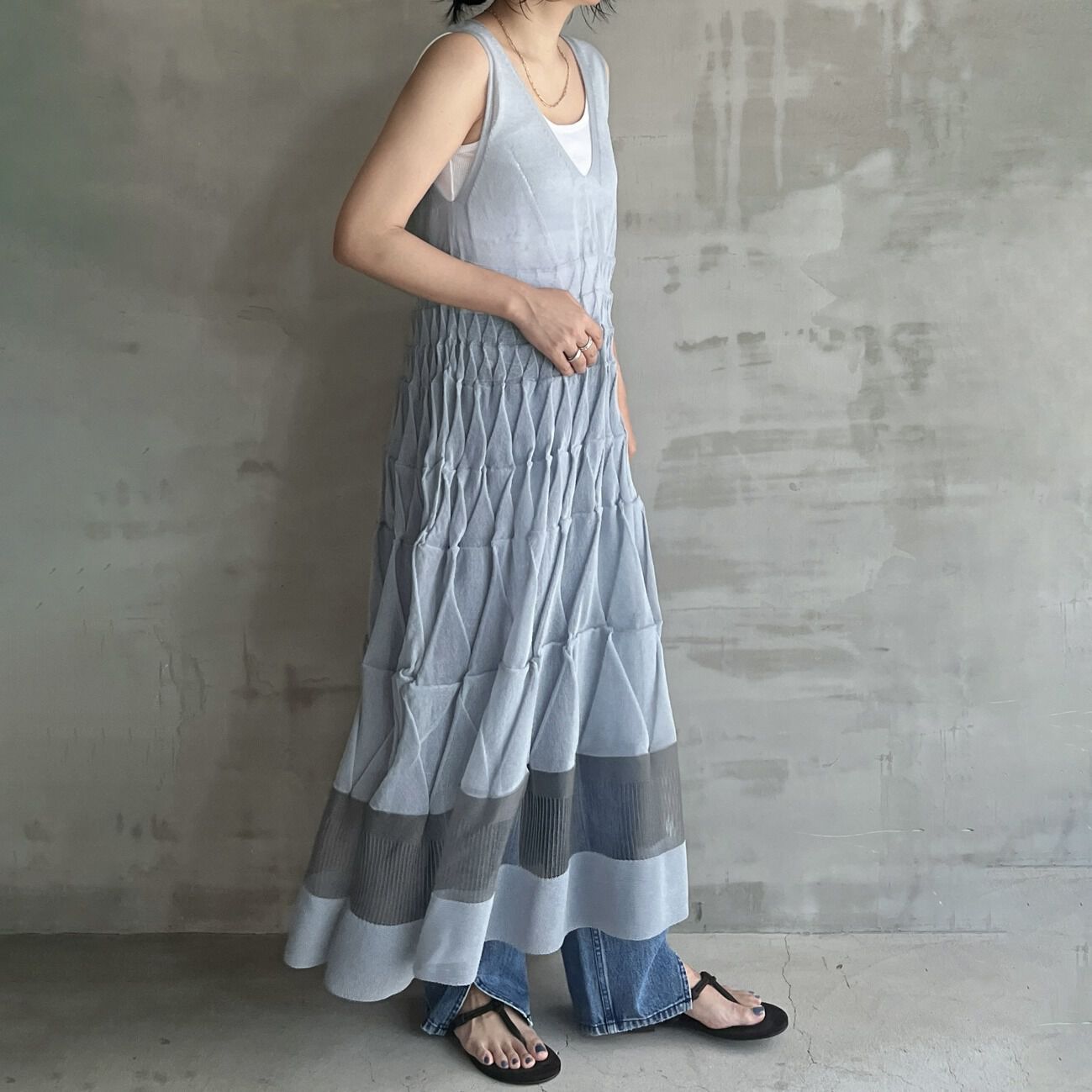  「boussole 2WAY NOSLEEVE DRESS」|ワンピース|
