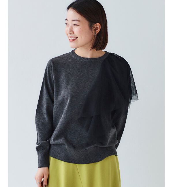 le.coeur blanc「《WEB限定アイテム》アシメチュールニット」|ニット・セーター|グレー