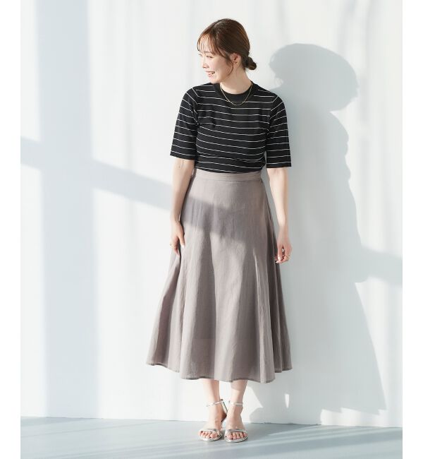 le.coeur blanc「《手洗い可能》5分袖ボーダーニットプルオーバー」|ニット・セーター|