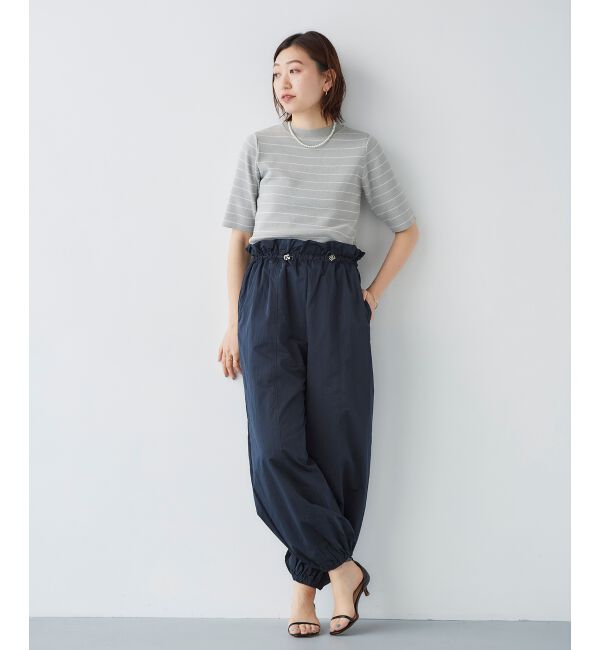 le.coeur blanc「《手洗い可能》5分袖ボーダーニットプルオーバー」|ニット・セーター|