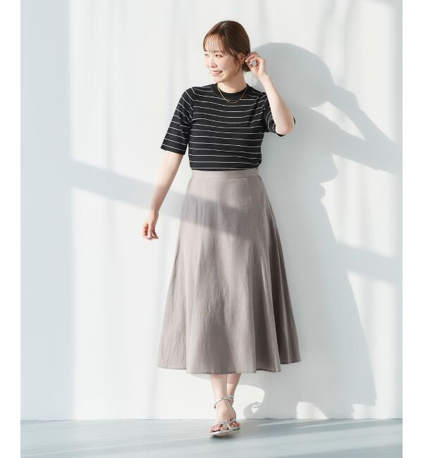 le.coeur blanc「《手洗い可能》5分袖ボーダーニットプルオーバー」|ニット・セーター|