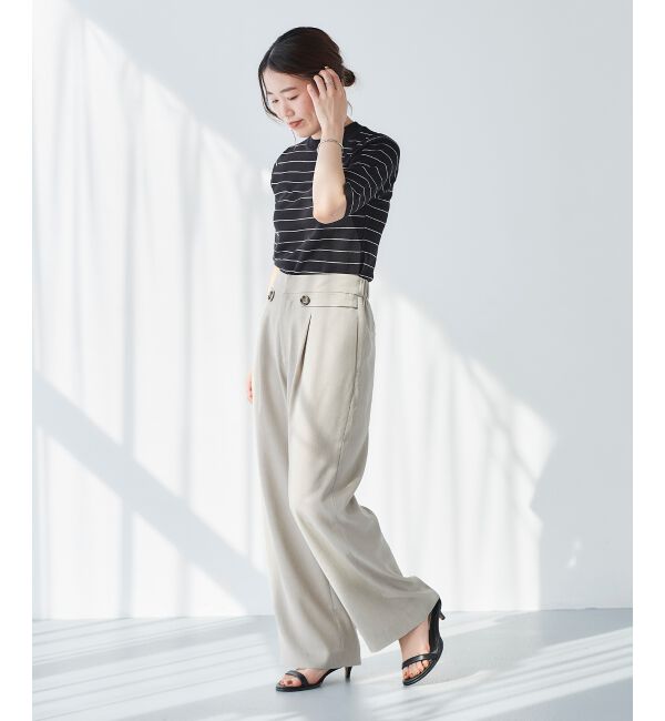 le.coeur blanc「《手洗い可能》5分袖ボーダーニットプルオーバー」|ニット・セーター|