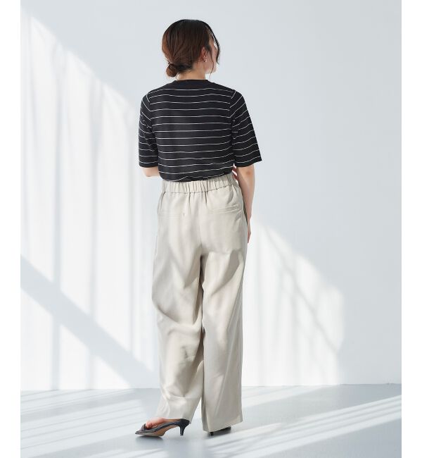 le.coeur blanc「《手洗い可能》5分袖ボーダーニットプルオーバー」|ニット・セーター|