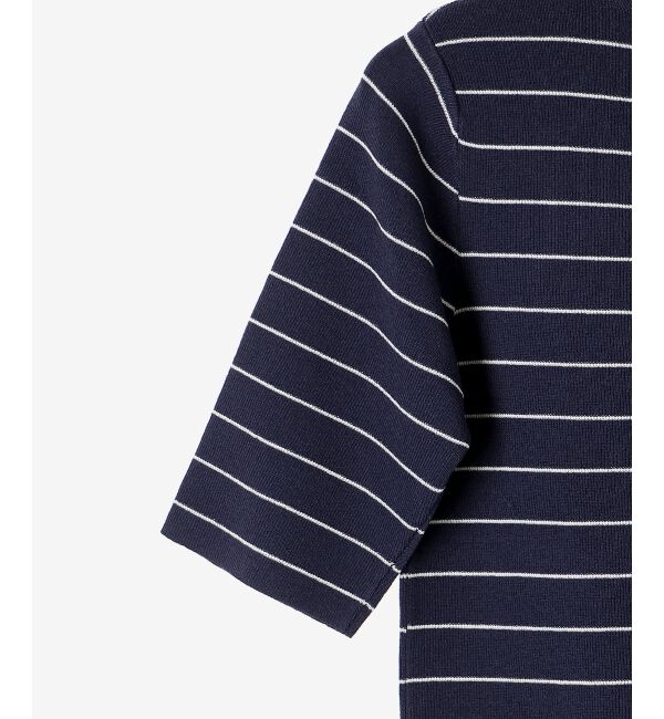 le.coeur blanc「《手洗い可能》5分袖ボーダーニットプルオーバー」|ニット・セーター|