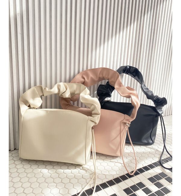 MAJESTICLEGON「ギャザーハンドルスクエアバッグ」|ショルダー・メッセンジャー|