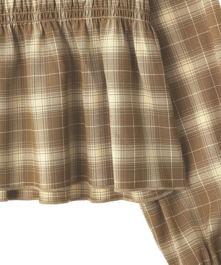 earth music&ecology「チェックシャーリングブラウス」|シャツ・ブラウス|