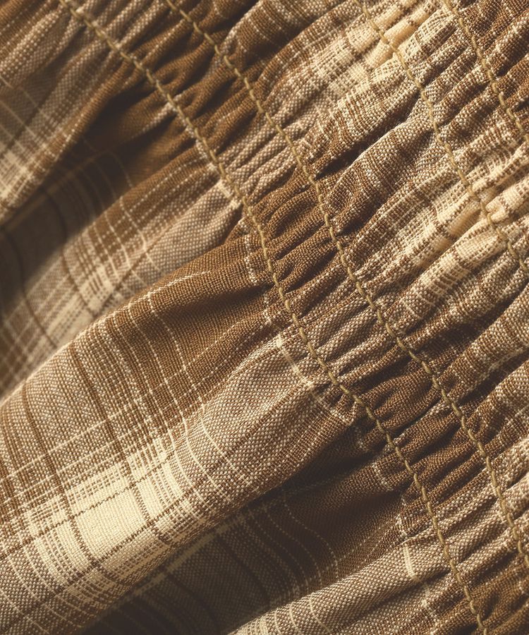 earth music&ecology「チェックシャーリングブラウス」|シャツ・ブラウス|