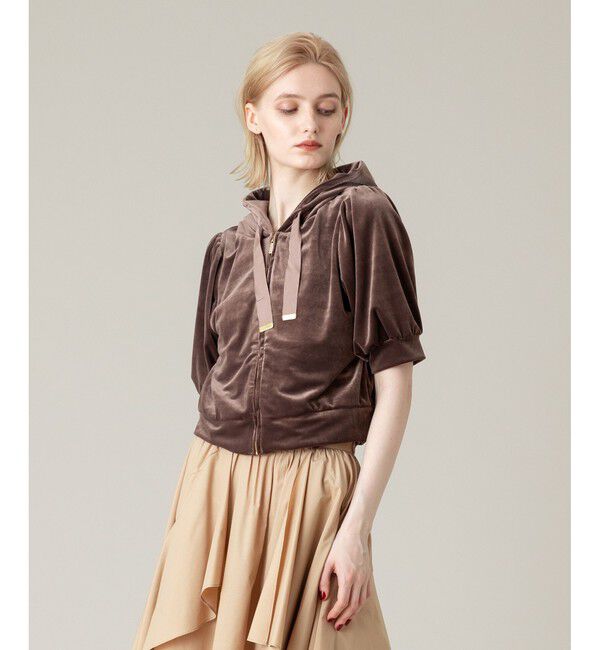 LOULOU WILLOUGHBY「【LOULOU WILLOUGHBY】ベロアプチフーディー」|パーカー|