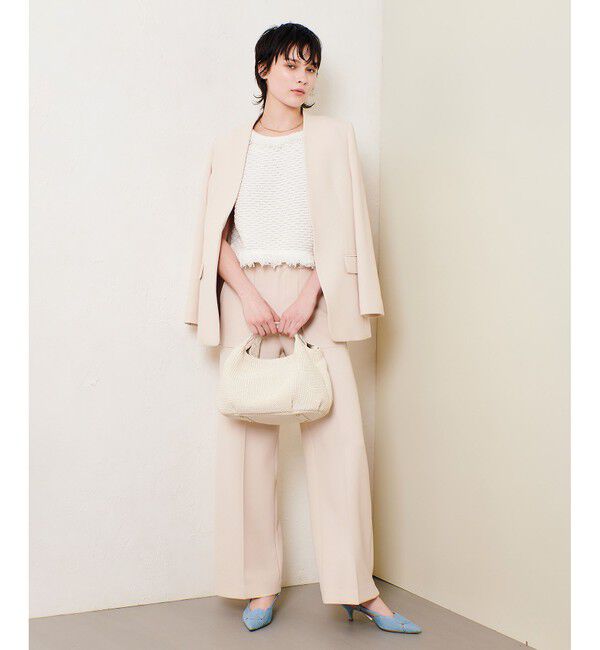 allureville「マットストレッチノーカラージャケット」|ノーカラージャケット|