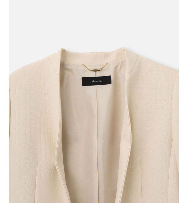 allureville「マットストレッチノーカラージャケット」|ノーカラージャケット|