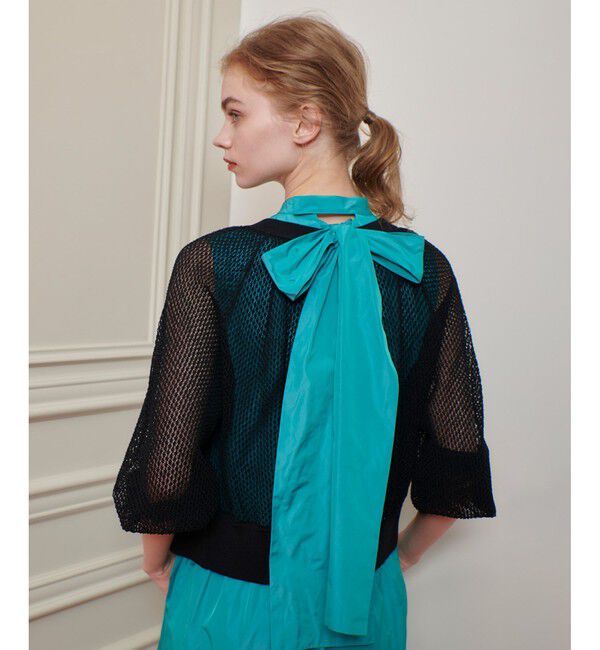 LOULOU WILLOUGHBY「【LOULOU WILLOUGHBY】柄編みニットブルゾン」|カーディガン|