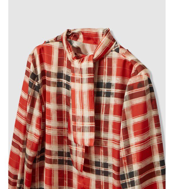 allureville「LISAチェックプリントブラウス」|シャツ・ブラウス|