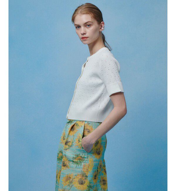 LOULOU WILLOUGHBY「【LOULOU WILLOUGHBY】アイレット半袖カーディガン」|カーディガン|