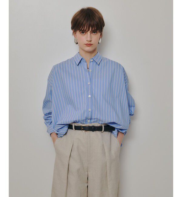 allureville「ストライプスカーフ付バルーンシャツ」|シャツ・ブラウス|