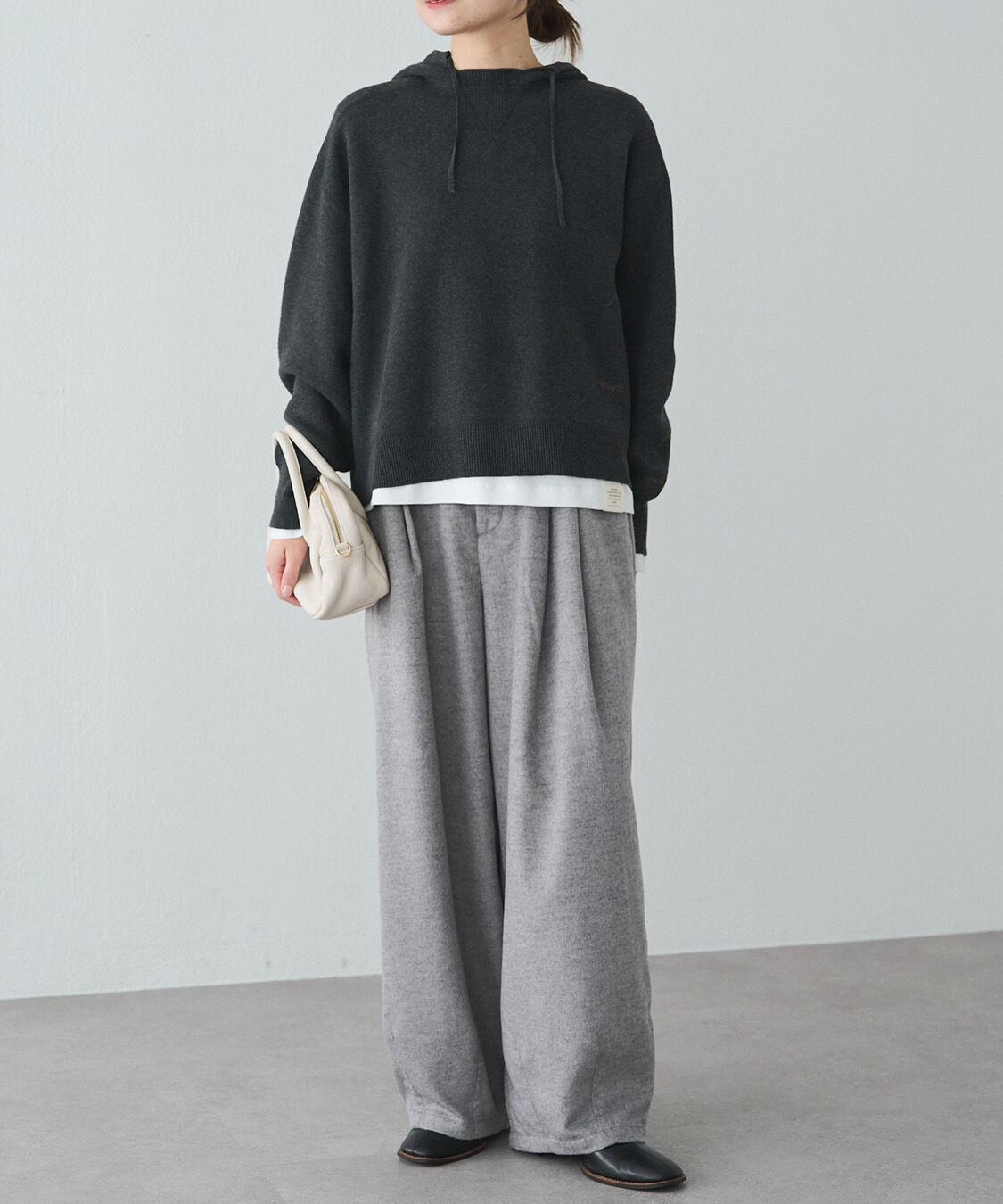  「スウェットライクダブルジャガードニットパーカー」|パーカー|