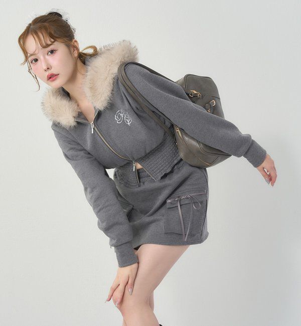  「【セットアップ可能】フェイクファーパーカー」|プルオーバー|