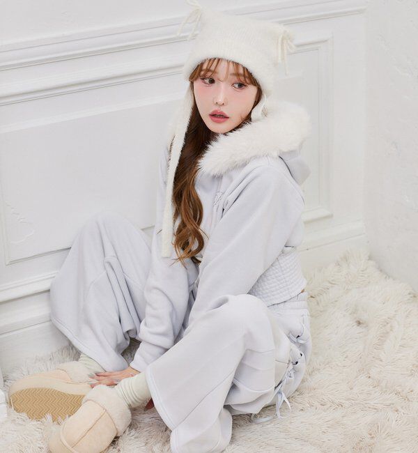  「【セットアップ可能】フェイクファーパーカー」|プルオーバー|