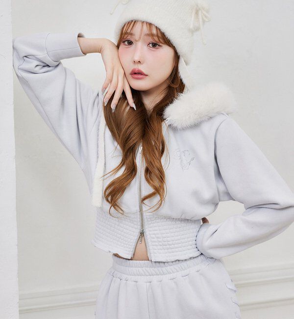  「【セットアップ可能】フェイクファーパーカー」|プルオーバー|