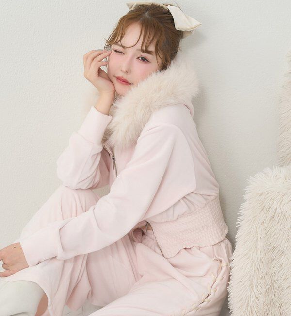  「【セットアップ可能】フェイクファーパーカー」|プルオーバー|