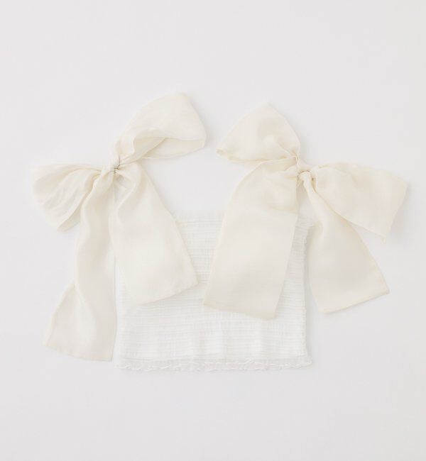  「肩リボン取り外し可能カップ付きシャーリングインナー」|プルオーバー|