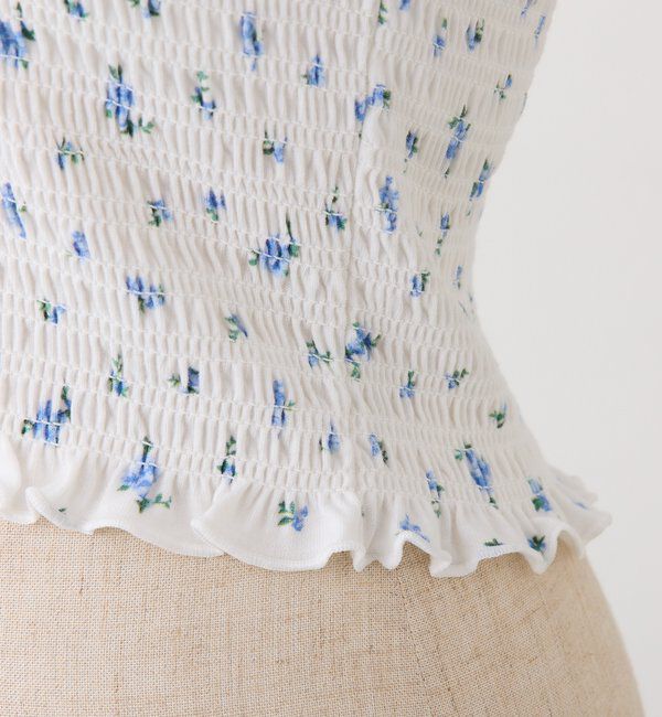  「肩リボン取り外し可能カップ付きシャーリングインナー」|プルオーバー|