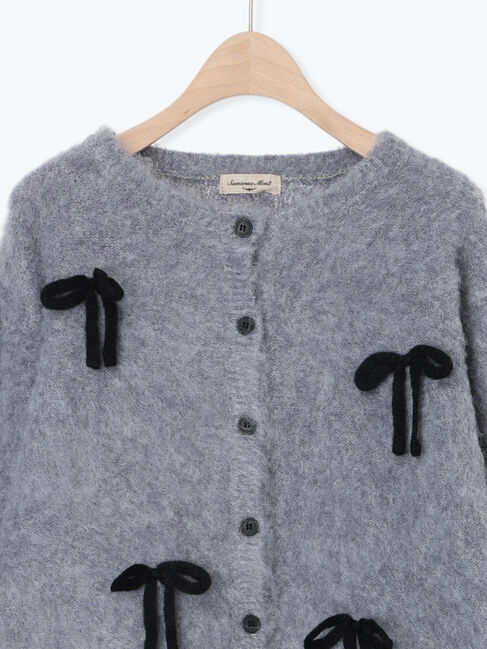 Samansa Mos2「リボン付きニットカーディガン」|カーディガン|