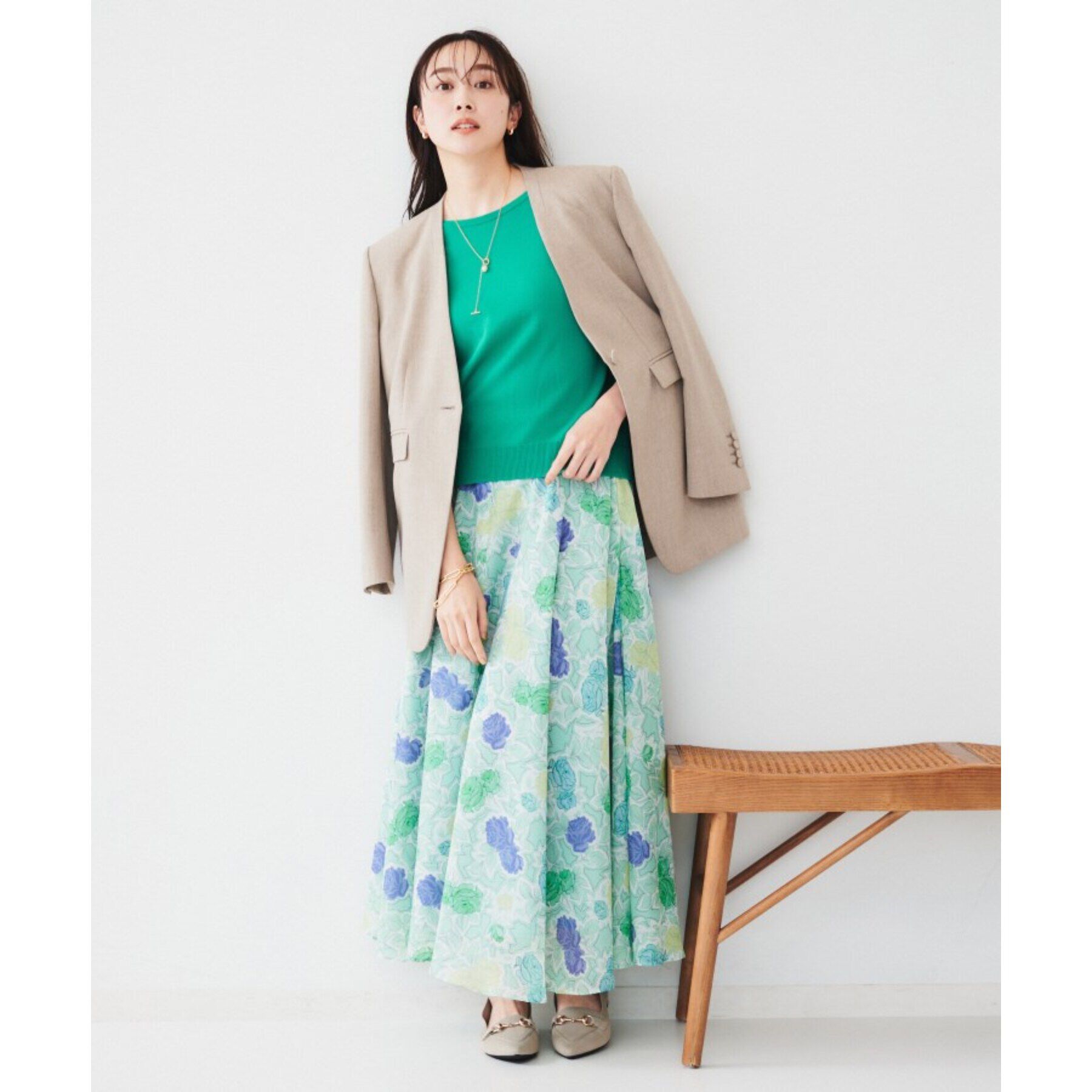 UNTITLED「【セットアップ可能】リネンライクキャンバス カラーレスジャケット」|ノーカラージャケット|