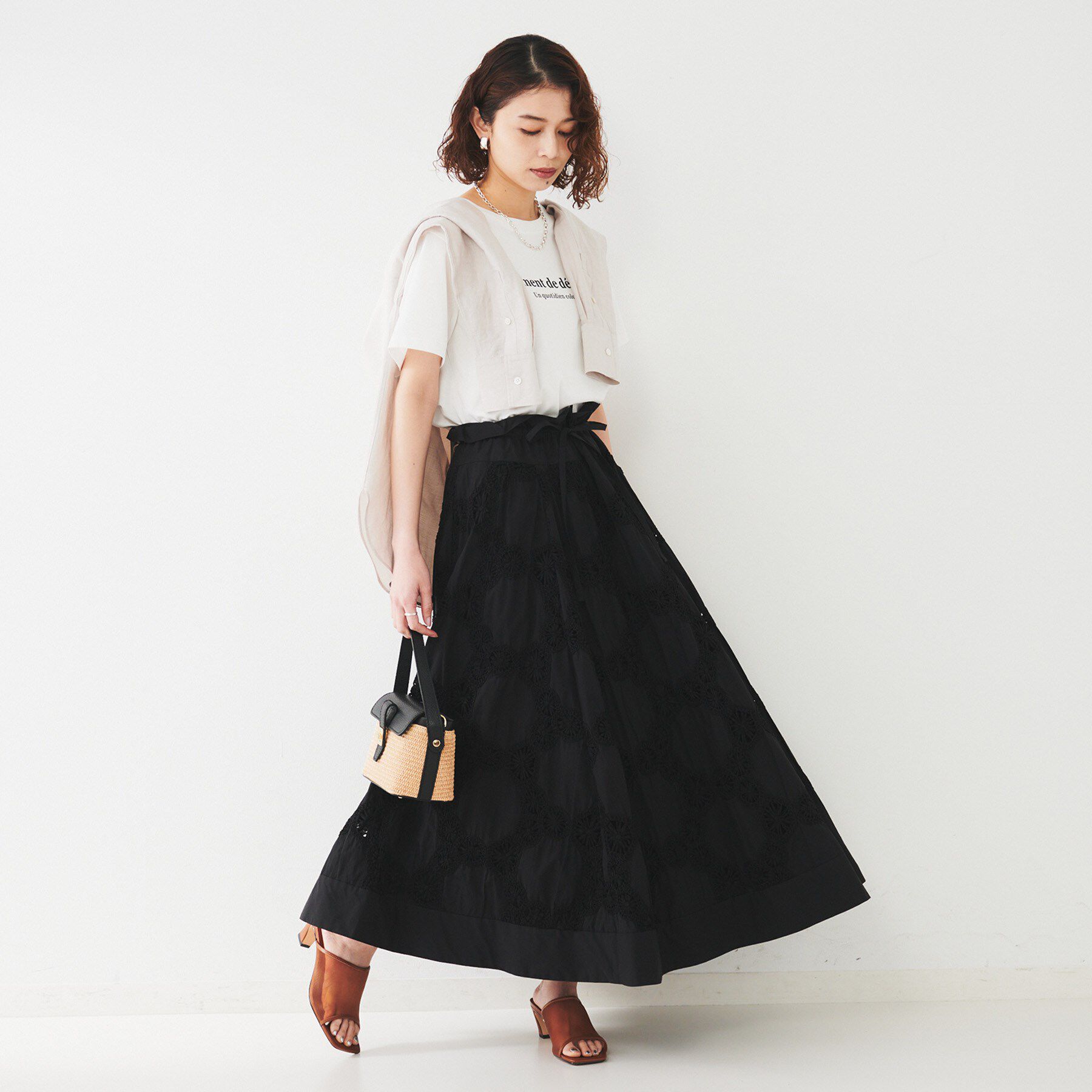 UNTITLED「【トレンド／刺繍レース】サークルモチーフ コットンスカート」|スカート|