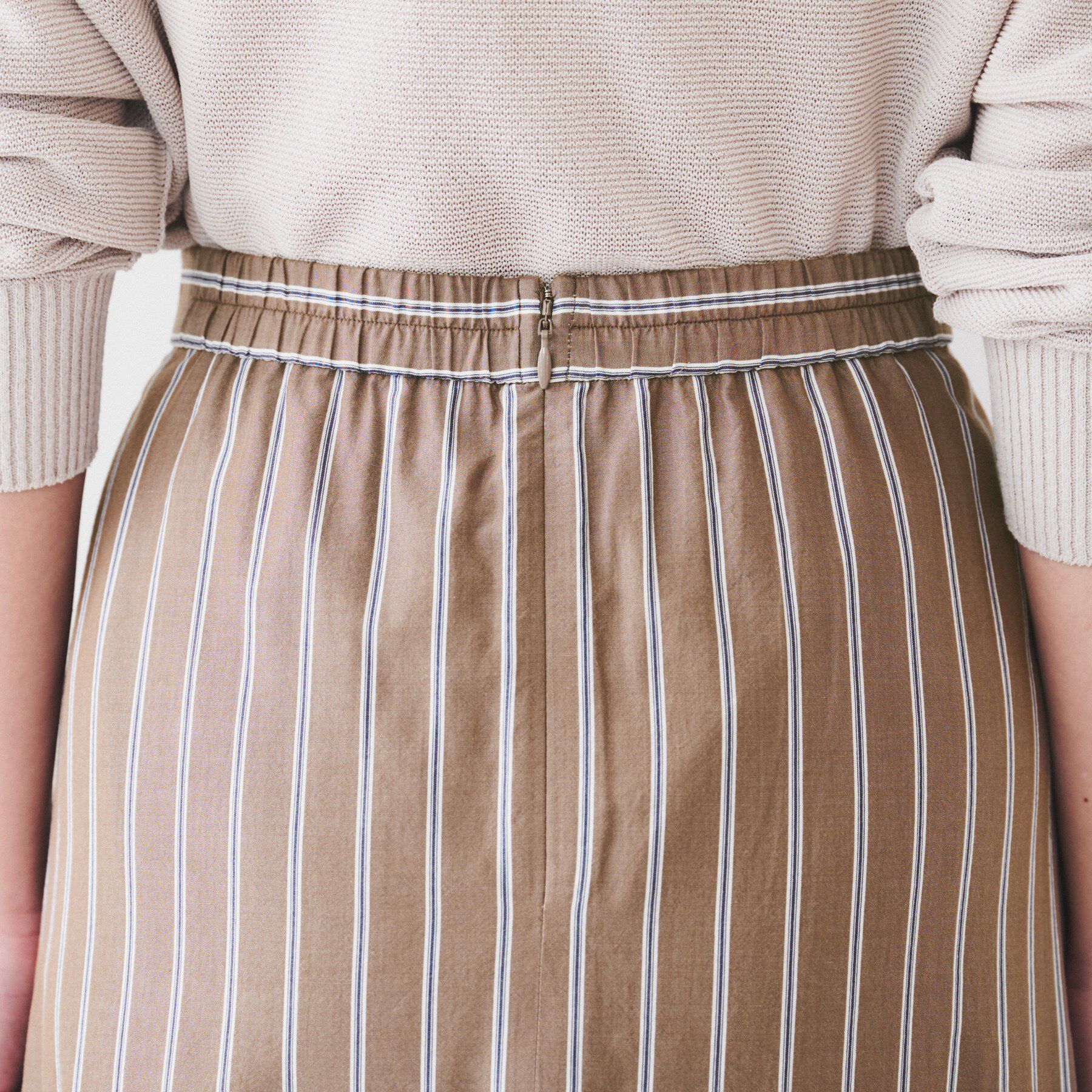 UNTITLED「【後ろウエストゴム/マーメイド】ストライプフレアスカート」|スカート|