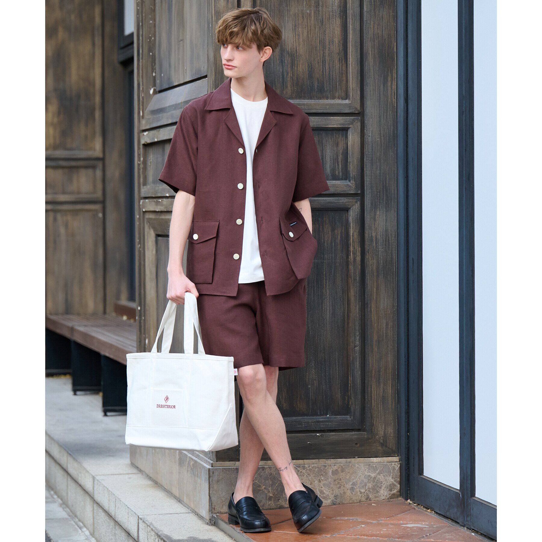 DRESSTERIOR「【Safari5月号掲載】【セットアップ可】オープンカラープエルトリコシャツ」|シャツ・ブラウス|