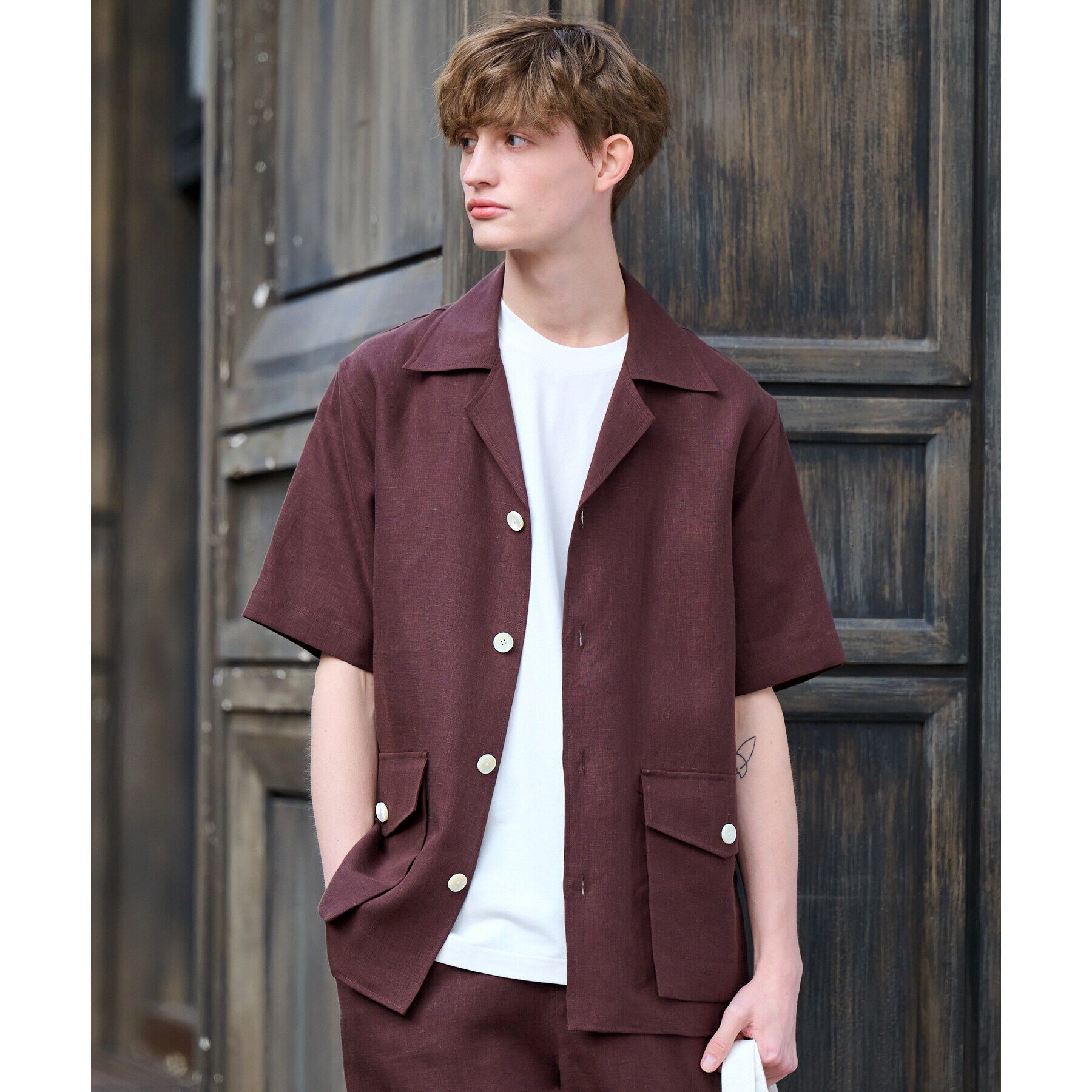 DRESSTERIOR「【Safari5月号掲載】【セットアップ可】オープンカラープエルトリコシャツ」|シャツ・ブラウス|ブラウン(044)