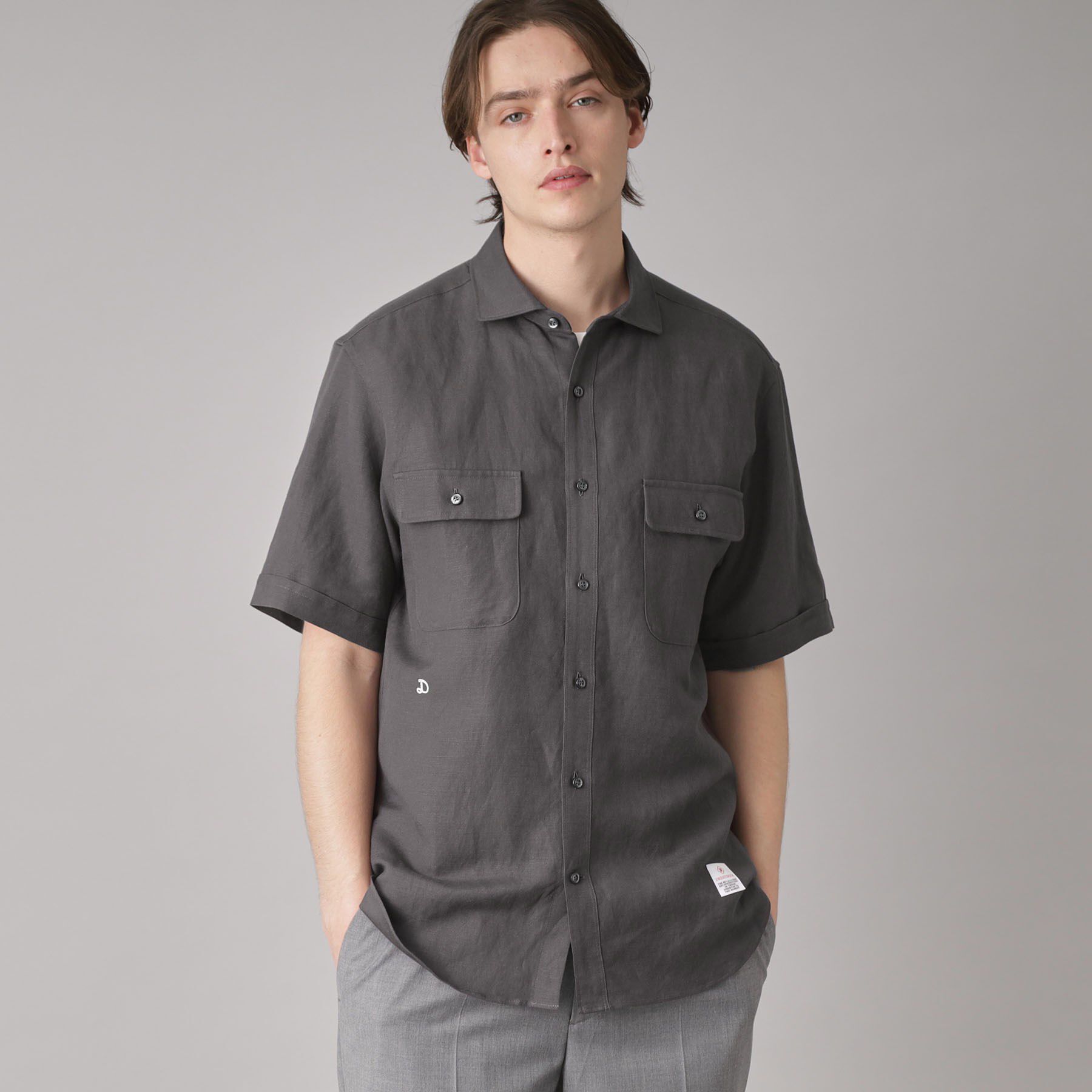 DRESSTERIOR「リネンレーヨン ハーフスリーブシャツ」|シャツ・ブラウス|