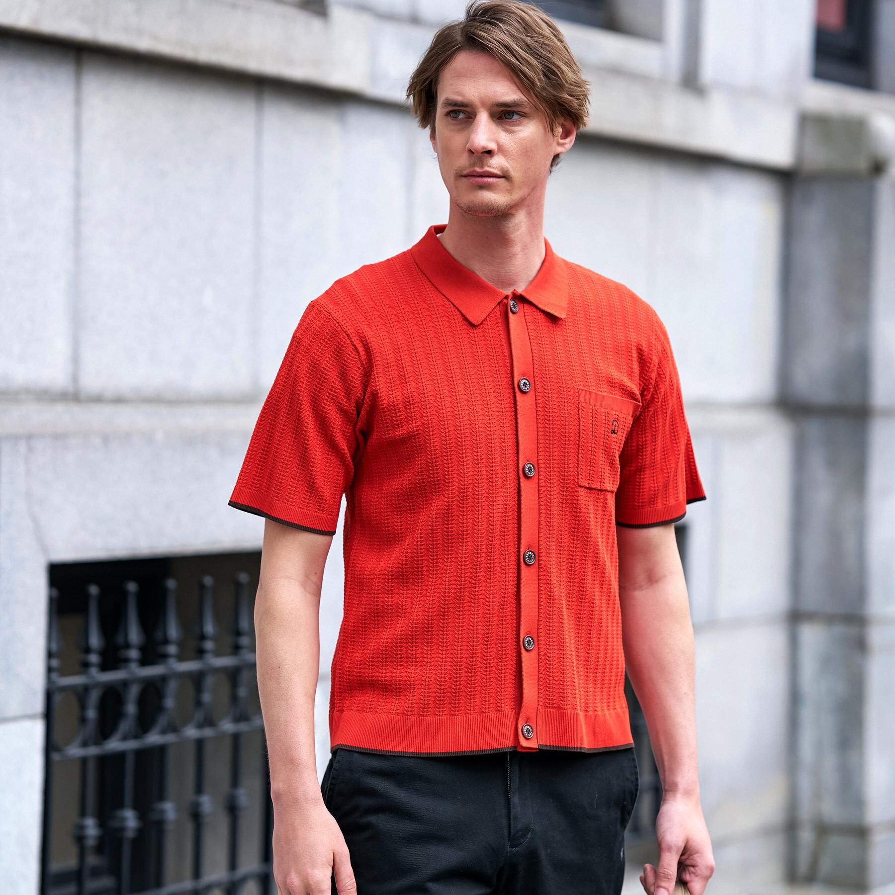 DRESSTERIOR「【Safari5月号掲載】キューバニットシャツ」|ニット・セーター|オレンジ(067)