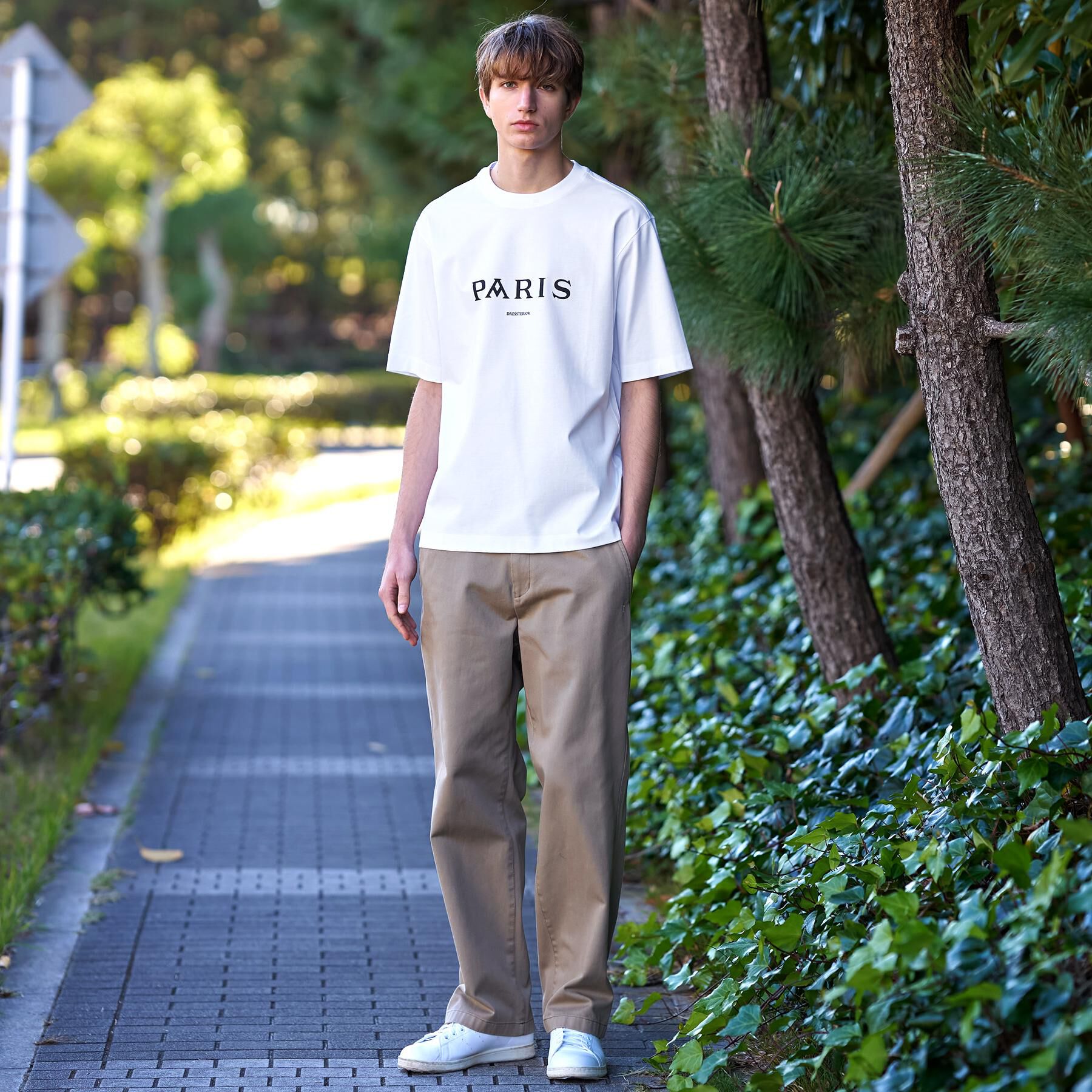 DRESSTERIOR「【接触冷感／UVカット／抗菌防臭／しわ防止】クールデオドラント ロゴTシャツ」|Tシャツ・カットソー|